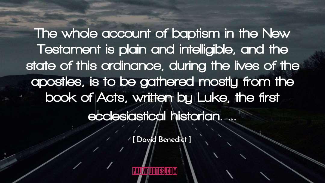 Ordinance quotes by David Benedict