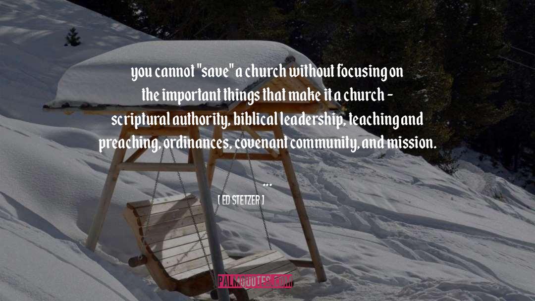 Ordinances quotes by Ed Stetzer