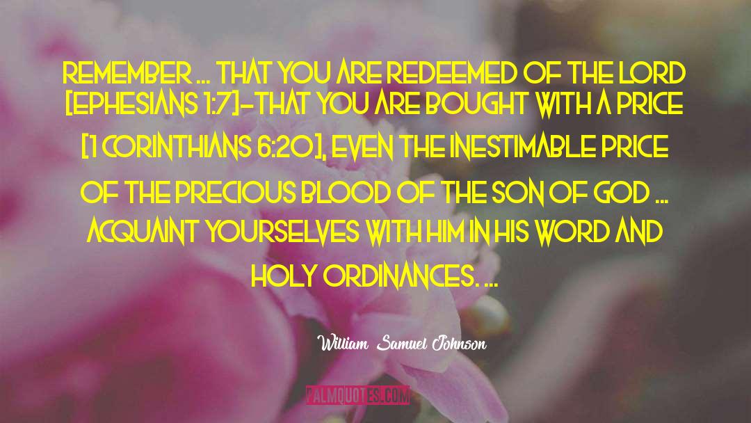 Ordinances quotes by William Samuel Johnson