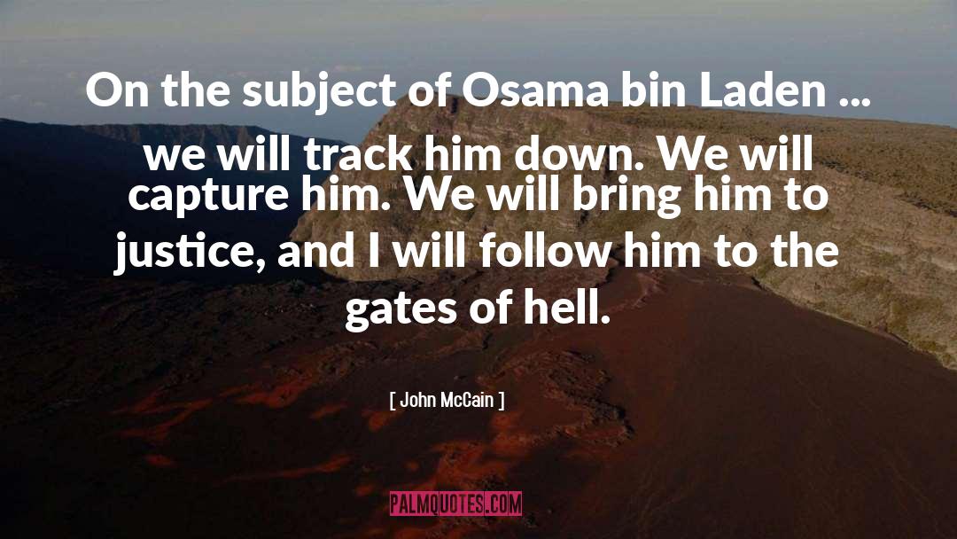 Osama Bin Laden quotes by John McCain