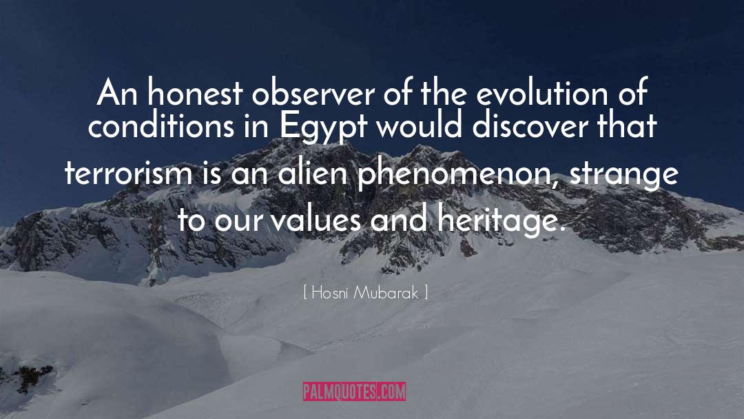 Our Values quotes by Hosni Mubarak