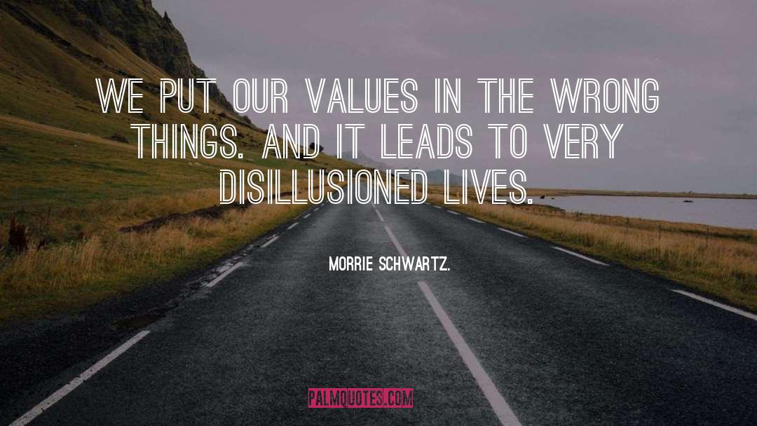 Our Values quotes by Morrie Schwartz.
