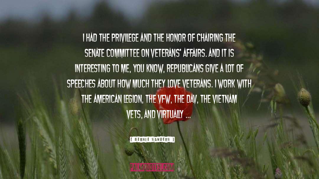 Our Veterans quotes by Bernie Sanders