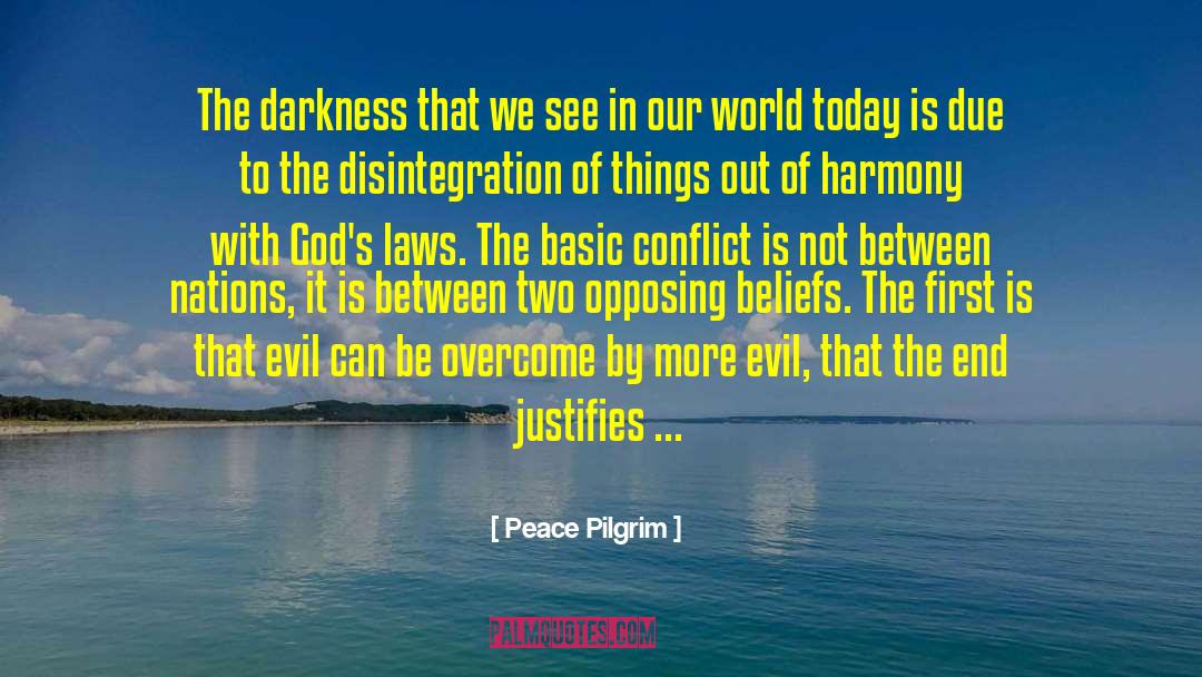 Our World Today quotes by Peace Pilgrim