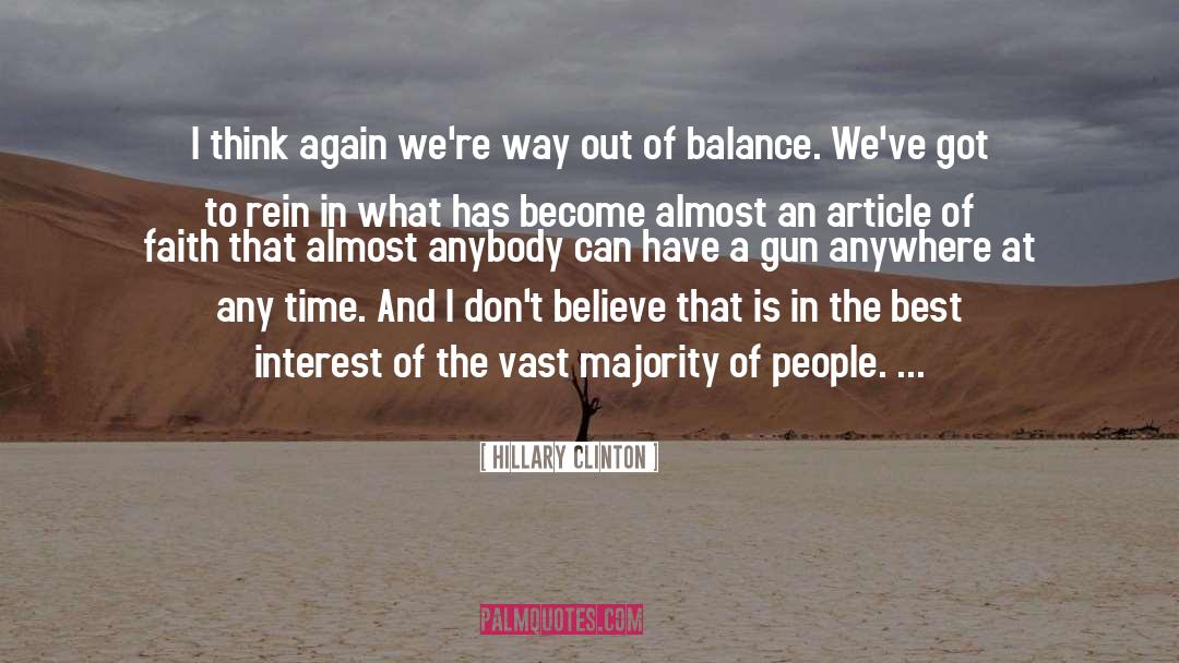 Out Of Balance quotes by Hillary Clinton