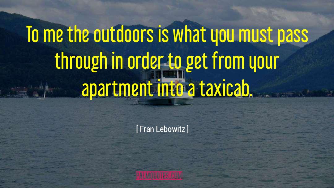 Outdoors quotes by Fran Lebowitz