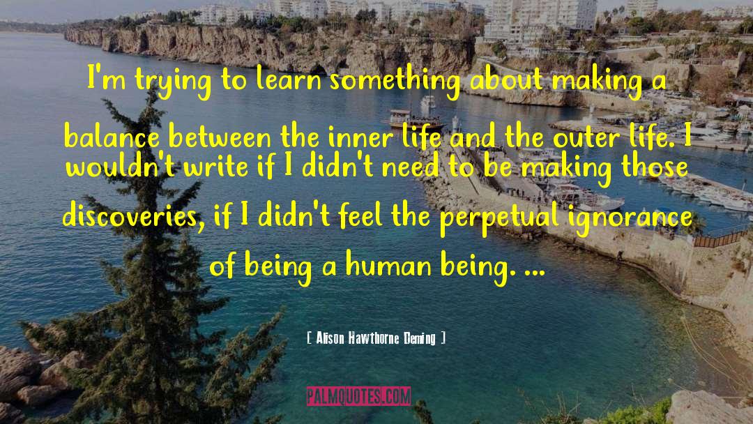 Outer Life quotes by Alison Hawthorne Deming