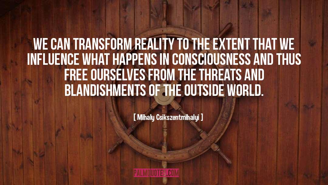 Outside World quotes by Mihaly Csikszentmihalyi