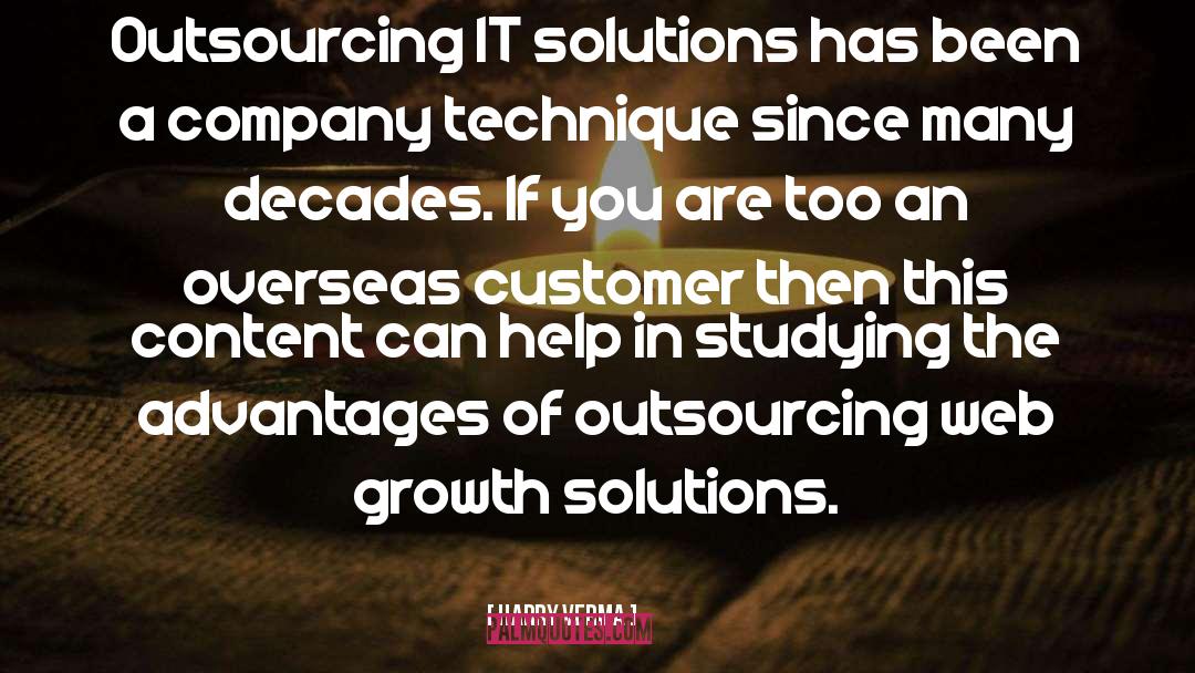 Outsourcing quotes by Harry Verma