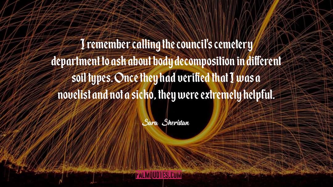 Overacker Cemetery quotes by Sara Sheridan