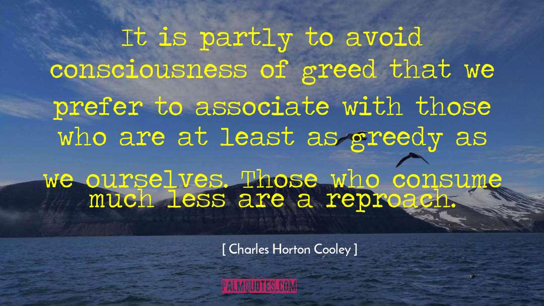 Overconsumption quotes by Charles Horton Cooley