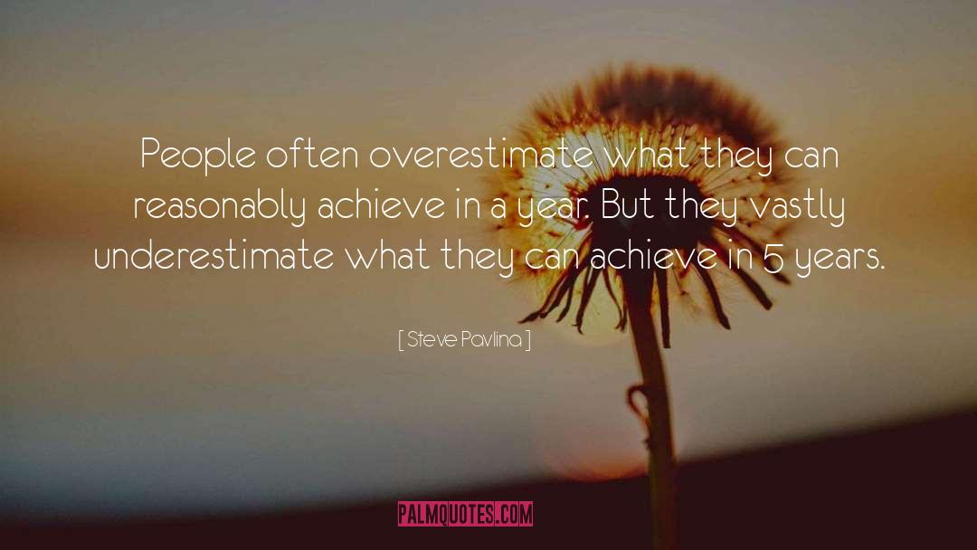 Overestimate quotes by Steve Pavlina