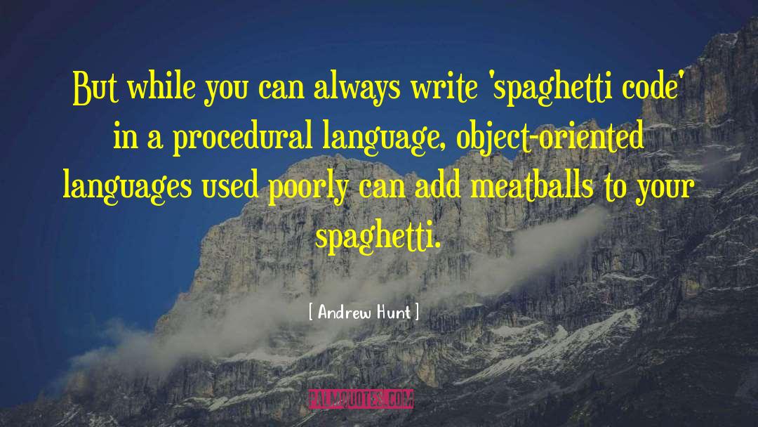 Overschot Spaghetti quotes by Andrew Hunt