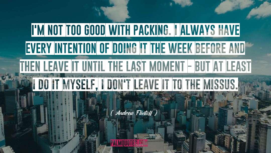 Packing Luggage quotes by Andrew Flintoff