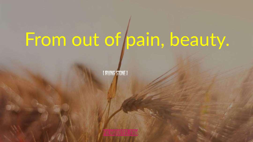 Pain Beauty quotes by Irving Stone