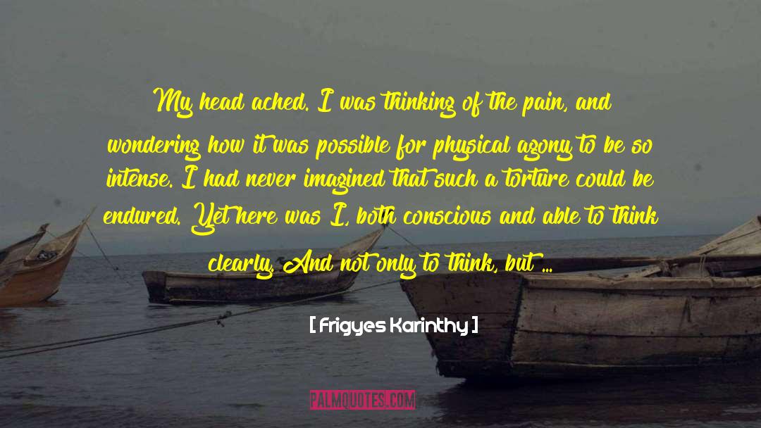 Pain Killer Kills quotes by Frigyes Karinthy
