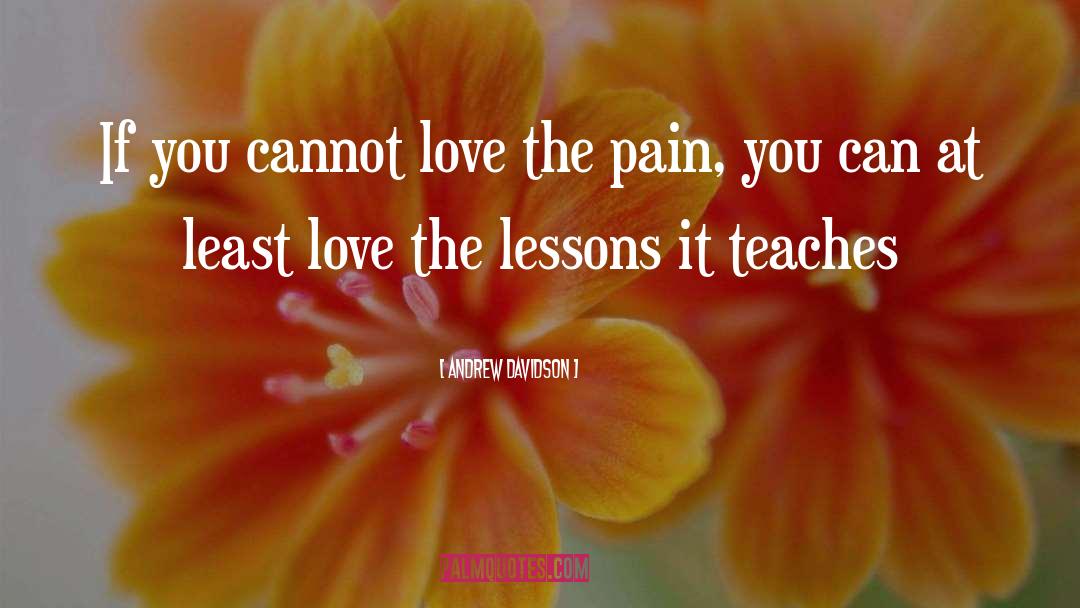 Pain Teaches quotes by Andrew Davidson