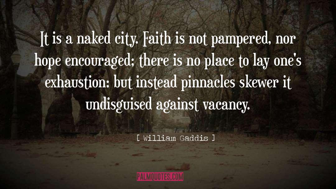 Pampered quotes by William Gaddis