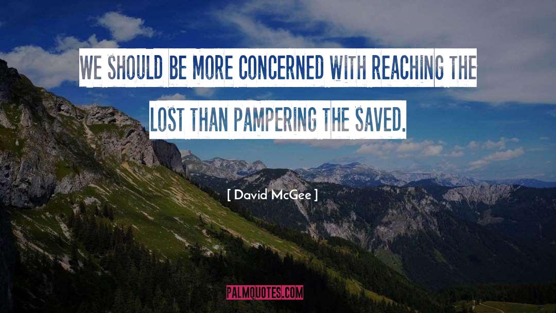 Pampering quotes by David McGee