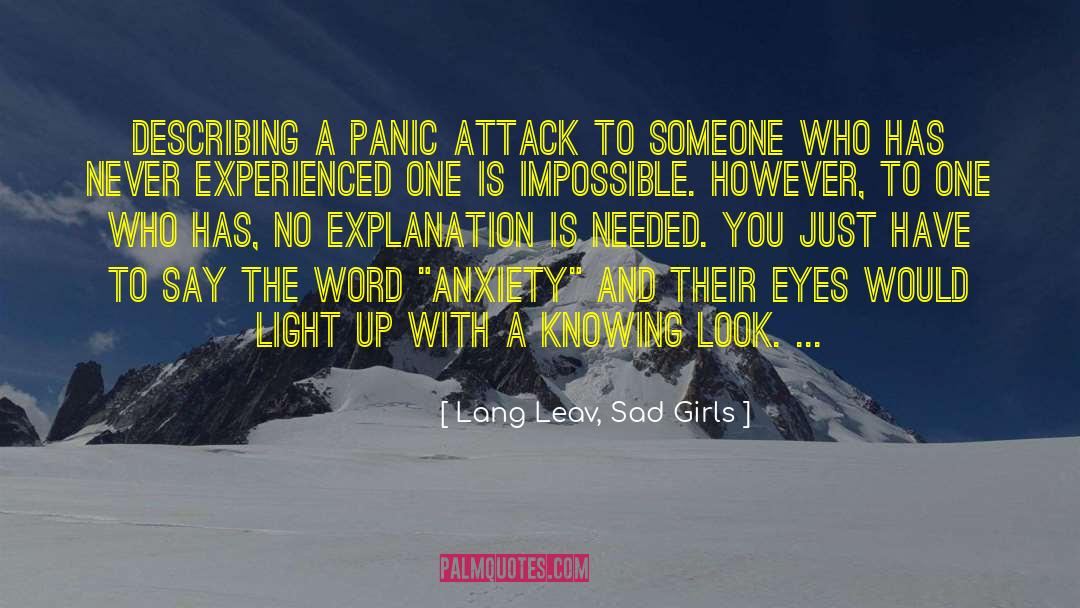 Panic Attack quotes by Lang Leav, Sad Girls