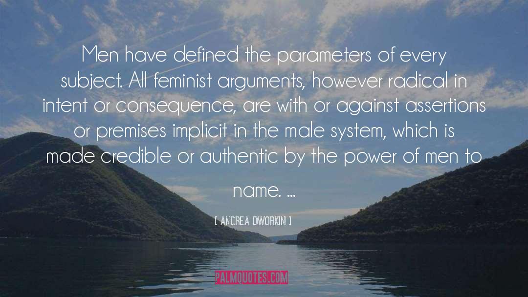 Parameters quotes by Andrea Dworkin