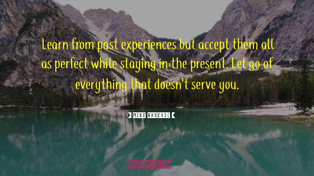 Past Experiences quotes by Mike Basevic