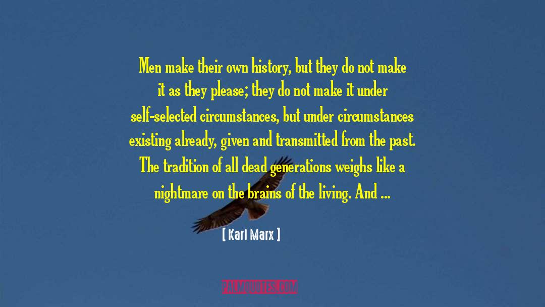 Past Generations quotes by Karl Marx