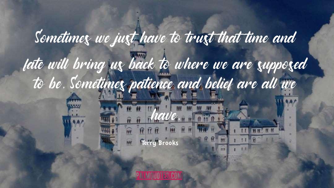Patience And Timing quotes by Terry Brooks