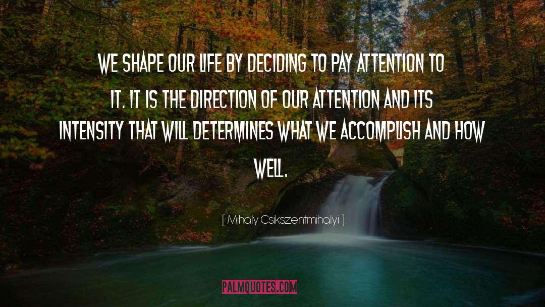 Pay Attention quotes by Mihaly Csikszentmihalyi