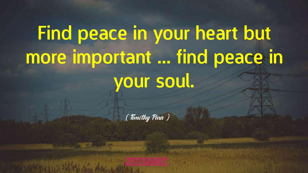 Peace In Your Heart quotes by Timothy Pina