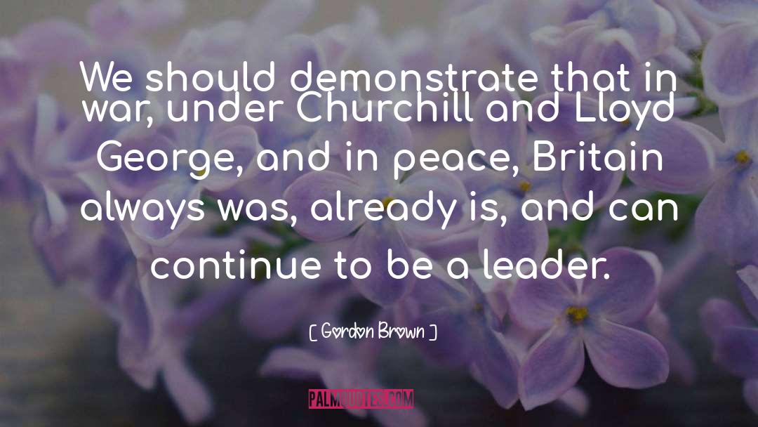 Peace Negotiations quotes by Gordon Brown