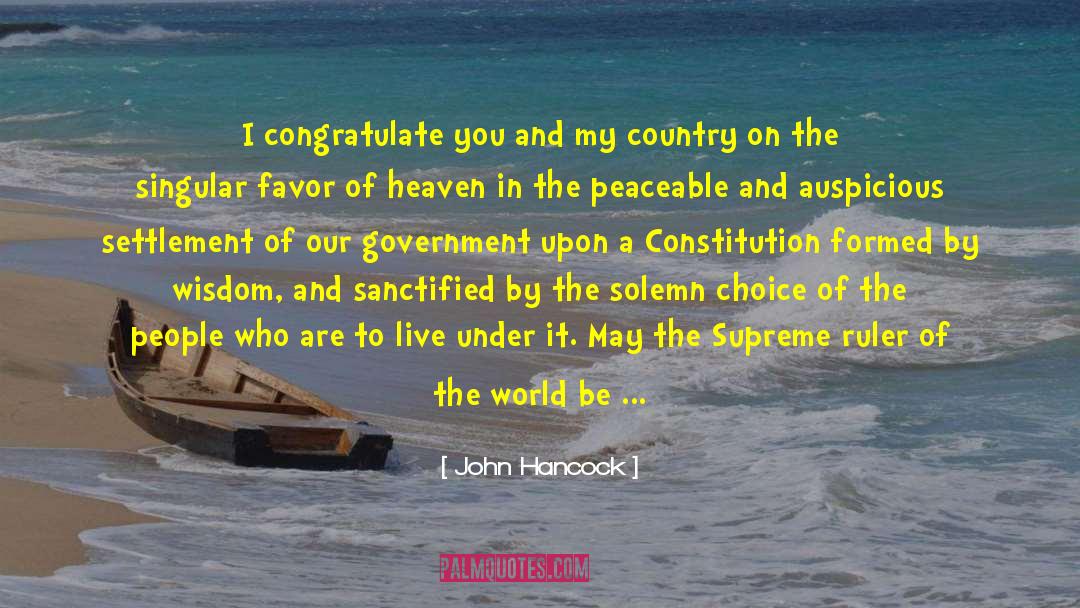 Peaceable quotes by John Hancock
