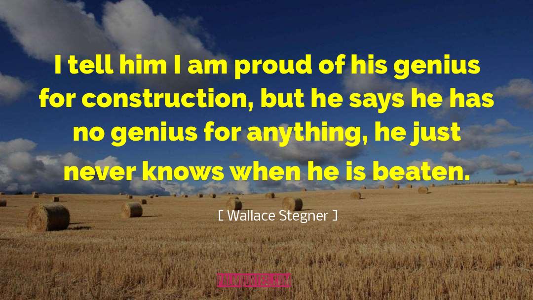 Pedersen Construction quotes by Wallace Stegner