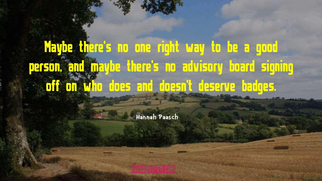 Peer Advisory Board quotes by Hannah Paasch
