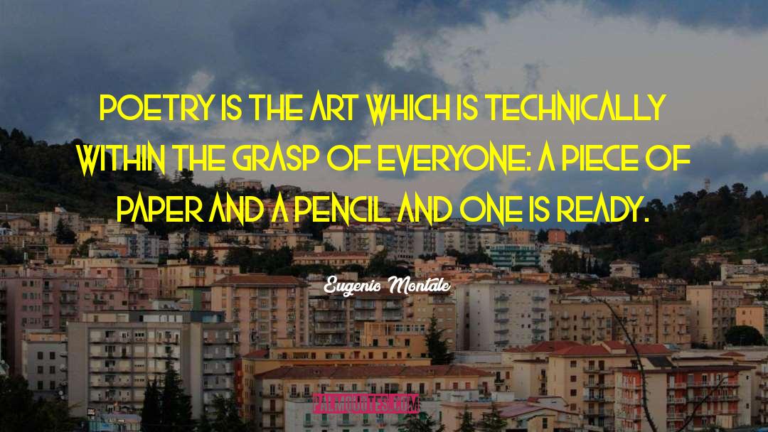 Pencil quotes by Eugenio Montale