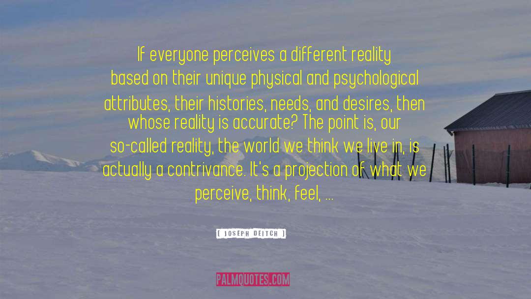 Perception Reality quotes by Joseph Deitch