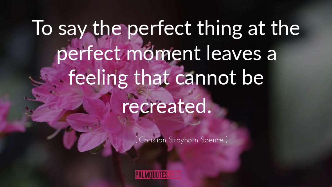 Perfect Moment quotes by Christian Strayhorn Spence