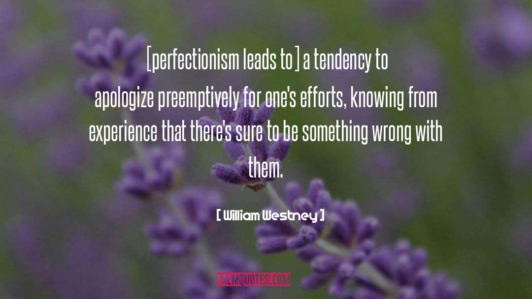 Perfectionism quotes by William Westney