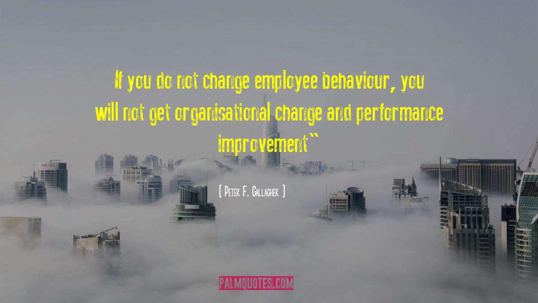 Performance Improvement quotes by Peter F. Gallagher