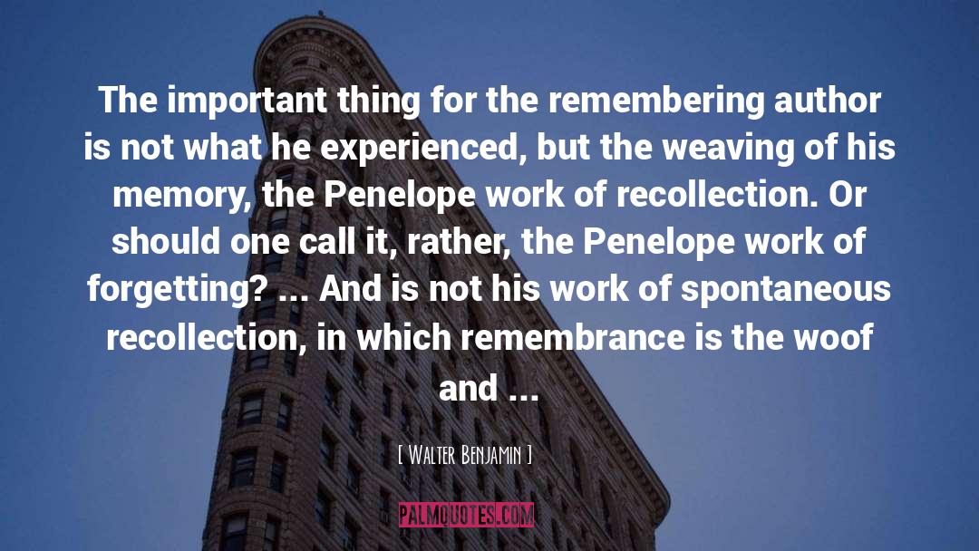 Perky Penelope quotes by Walter Benjamin