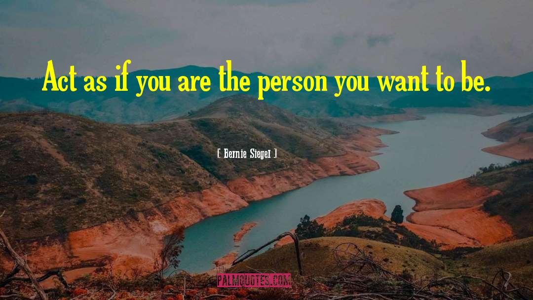 Person You Want To Be quotes by Bernie Siegel