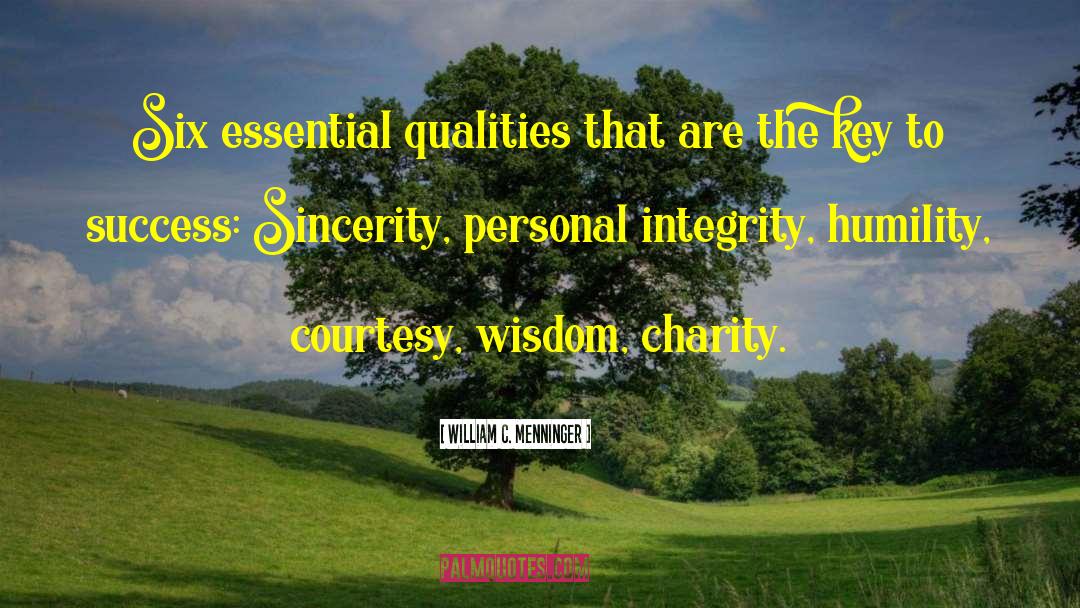 Personal Integrity quotes by William C. Menninger