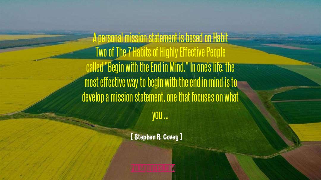 Personal Mission quotes by Stephen R. Covey