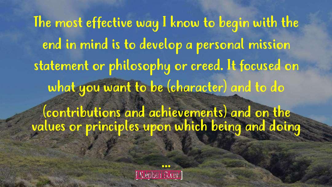 Personal Mission Statement quotes by Stephen Covey