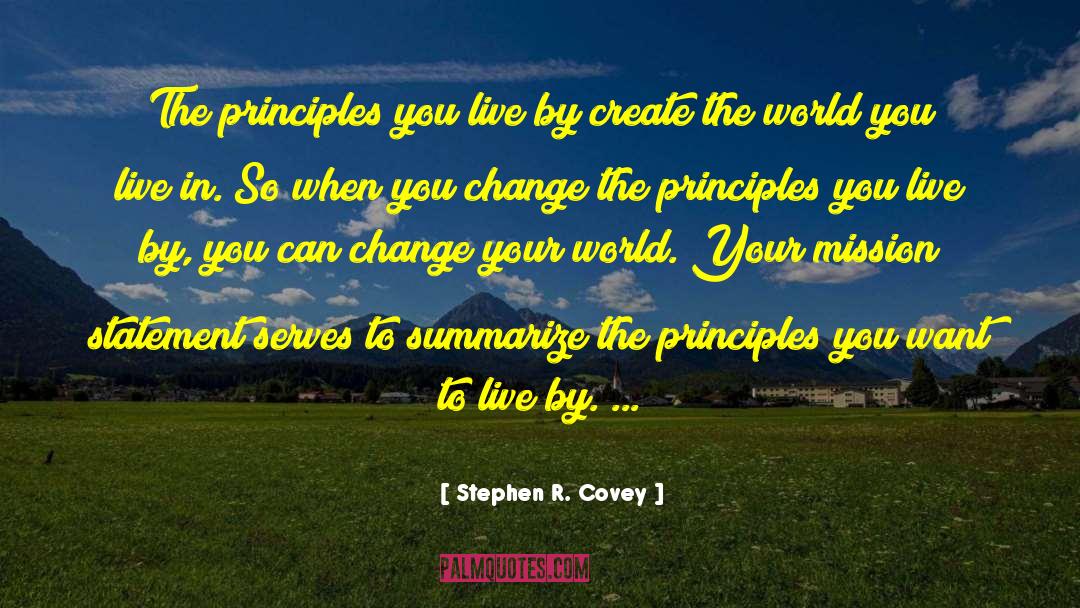 Personal Mission Statement quotes by Stephen R. Covey