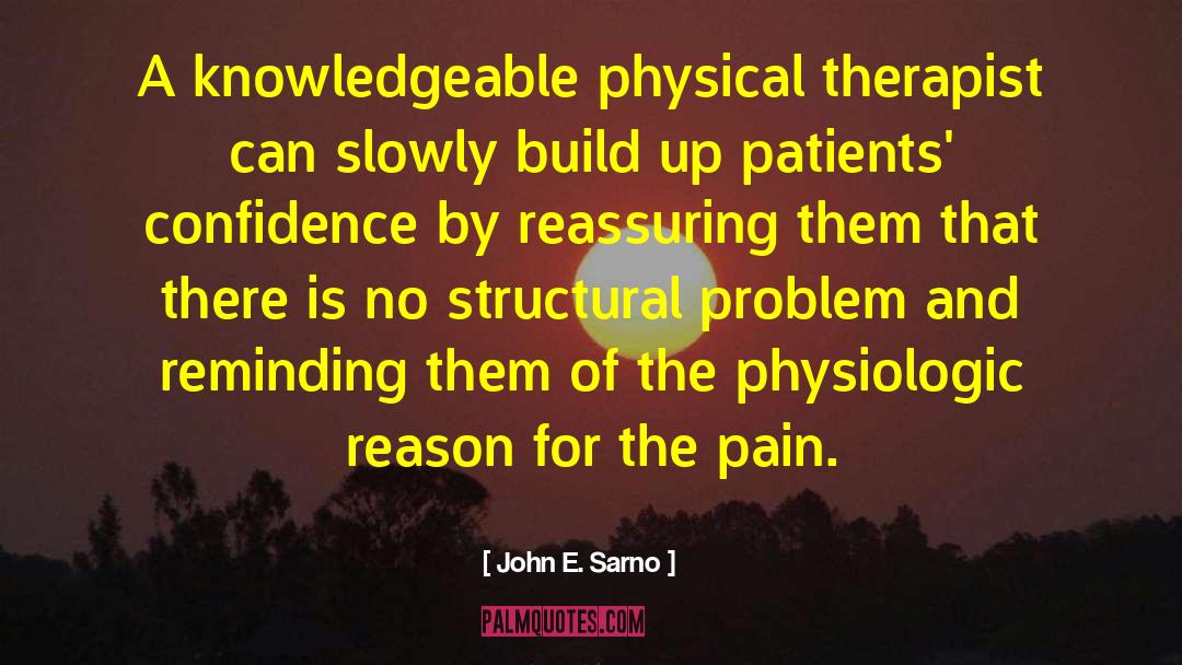 Physical Therapist Romance quotes by John E. Sarno