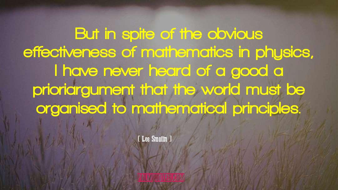 Physics Mathematics quotes by Lee Smolin