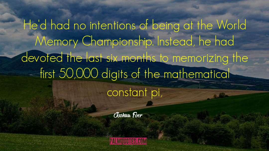 Pi quotes by Joshua Foer
