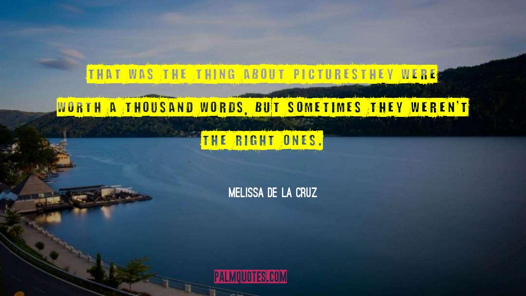 Picture Is Worth A Thousand Words quotes by Melissa De La Cruz