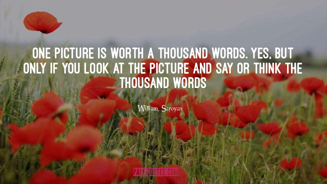 Picture Is Worth A Thousand Words quotes by William, Saroyan